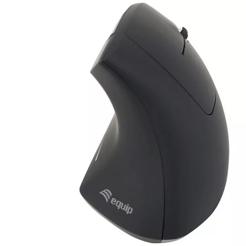 Equip 245110 mouse wireless ergonomico verticale - per destrimani - 2,4 GHz - ricevitore USB - nero