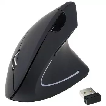 Equip 245110 mouse wireless ergonomico verticale - per destrimani - 2,4 GHz - ricevitore USB - nero