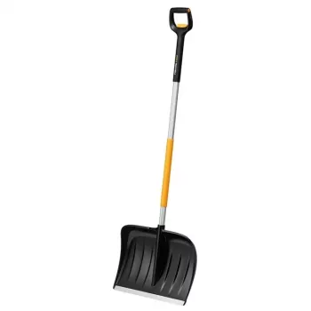 Fiskars 1057189 Pala da neve in metallo nero, arancione