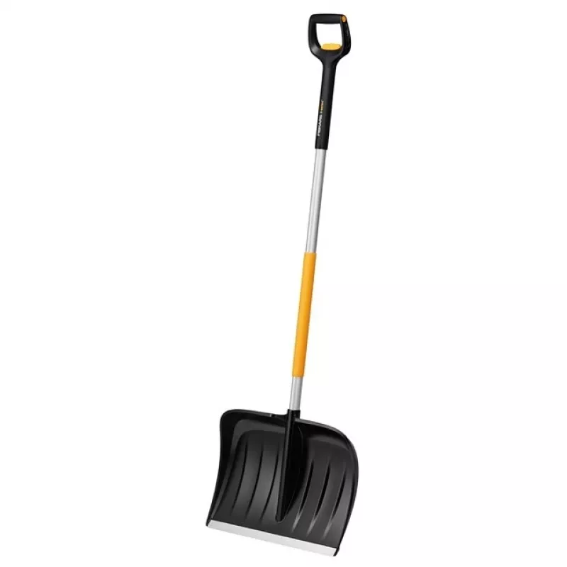 Fiskars 1057189 Pala da neve in metallo nero, arancione