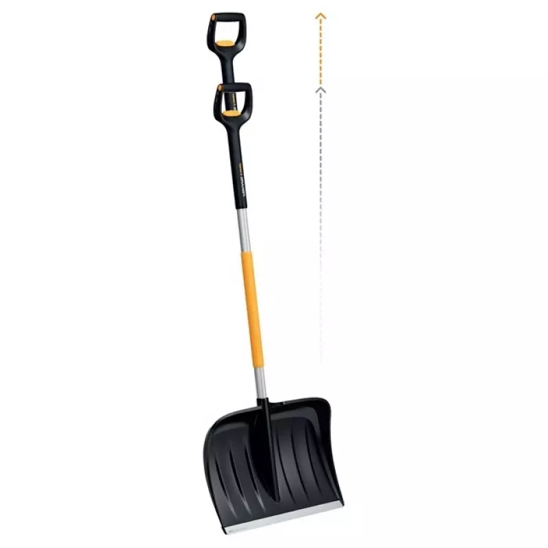 Fiskars 1057189 Pala da neve in metallo nero, arancione