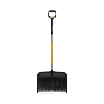 Fiskars 1057189 Pala da neve in metallo nero, arancione
