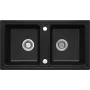 DEANTE ZORBA Lavello da cucina in composito di granito 2 vasche nero 780mm