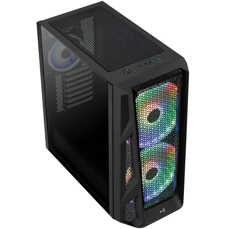 Aerocool AirHawk Duo Midi-Tower, vetro temperato - nero