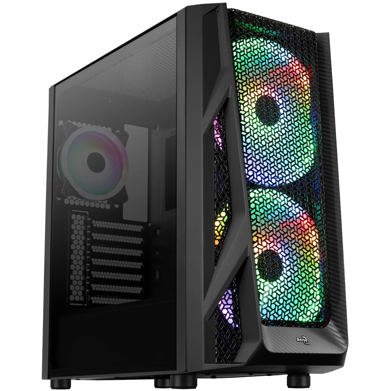 Aerocool AirHawk Duo Midi-Tower, vetro temperato - nero