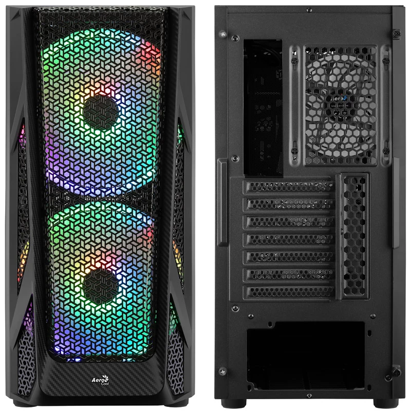 Aerocool AirHawk Duo Midi-Tower, vetro temperato - nero