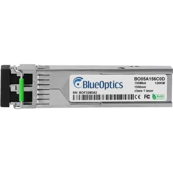 BlueOptics M-FAST SFP-LH/LC ricetrasmettitore SFP compatibile per trasmissione dati monomodale 155 Mbit/s in reti in fibra ottica, supporta applicazioni Fast Ethernet, Fibre Channel o SONET/SDH in switch, router, sistemi di storage e simili