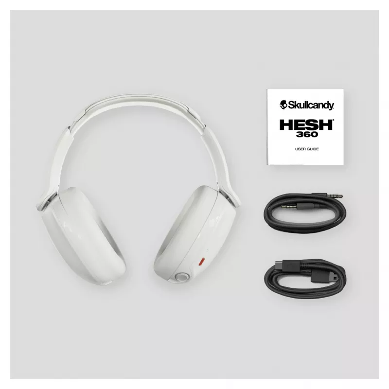 Skullcandy Hesh 360 Cuffie over-ear wireless, Bluetooth 5.0, cancellazione attiva del rumore, bianco