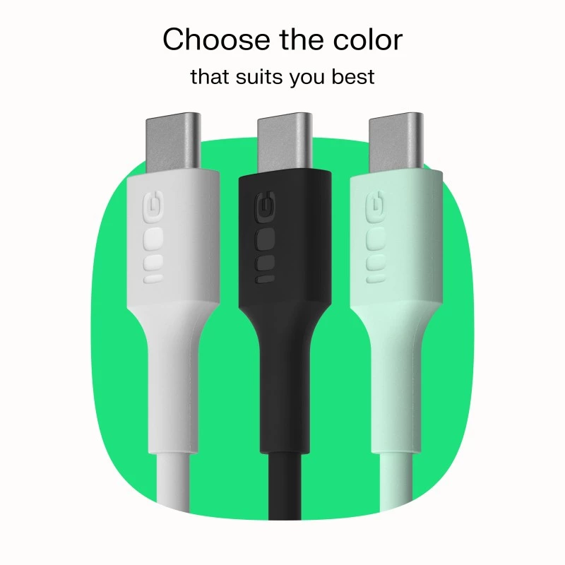 GREEN CELL Cavo in silicone USB-C a USB-C PowerFlex 100W 1,2m nero