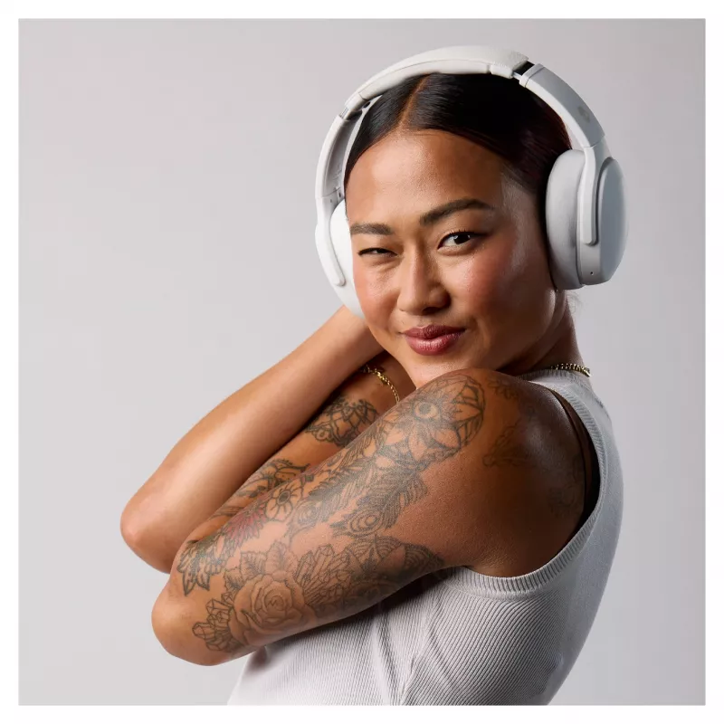 Skullcandy Crusher Evo Cuffie over-ear wireless con Sensory Bass, Bluetooth 5.0, batteria 40 ore, bianco