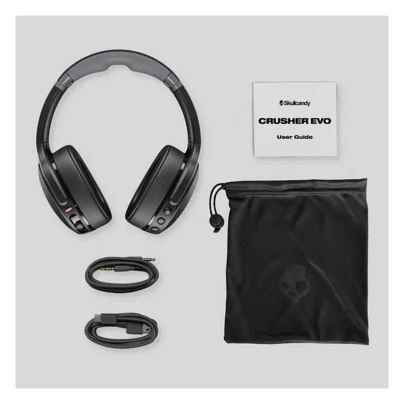 Skullcandy Crusher Evo Cuffie over-ear wireless con Sensory Bass, Bluetooth 5.0, batteria 40 ore, bianco