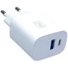 3MK FlowPower 30W USB-A USB-C PD 3.0 QC 4+ Caricabatterie da Parete Bianco