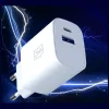 3MK FlowPower 30W USB-A USB-C PD 3.0 QC 4+ Caricabatterie da Parete Bianco