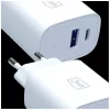 3MK FlowPower 30W USB-A USB-C PD 3.0 QC 4+ Caricabatterie da Parete Bianco