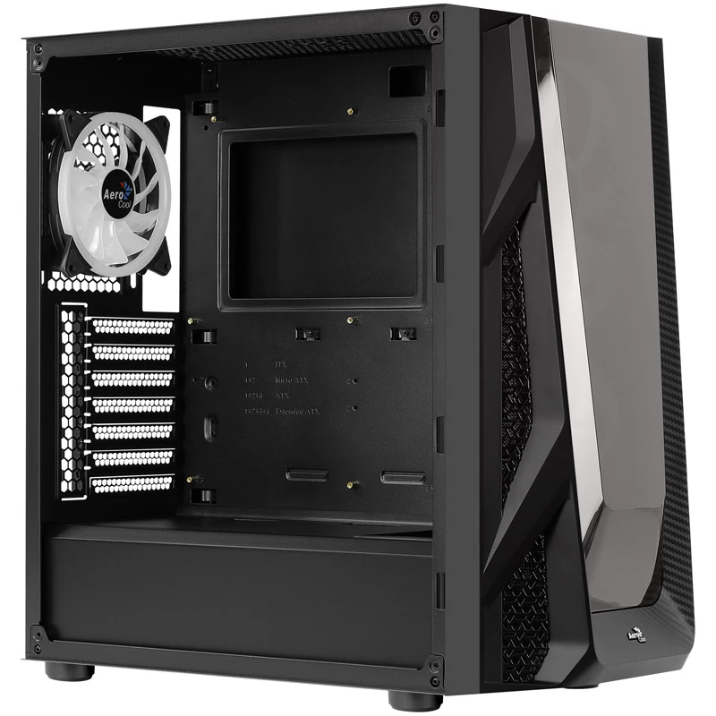 Aerocool NightHawk Duo Midi-Tower, Vetro Temperato - Nero