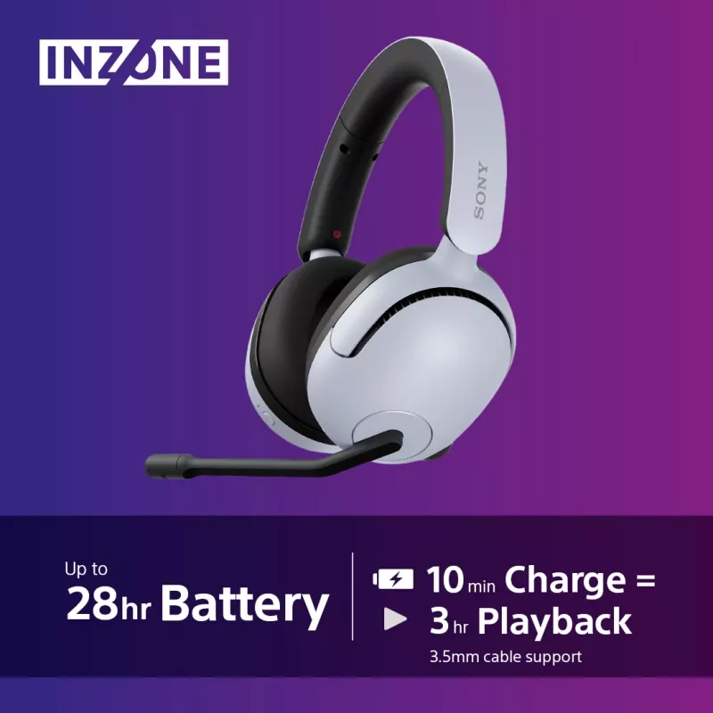 Sony INZONE H5 Headset gaming wireless over-ear con microfono bianco