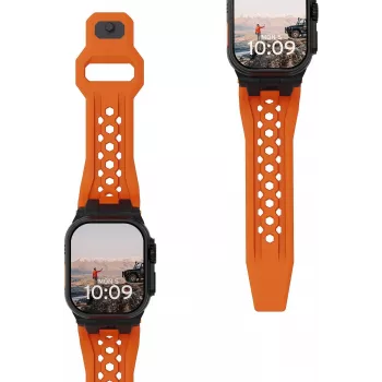 URBAN ARMOR GEAR UAG Monarch cinturino per Apple Watch Ultra/44/45/46mm - Orange / Titanium Black