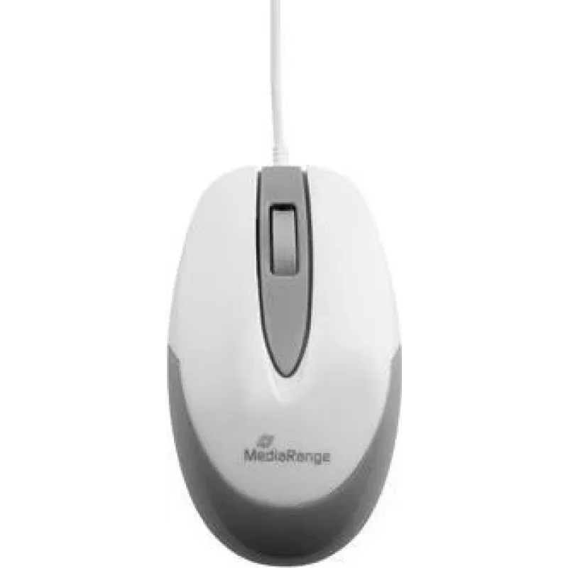 MEDIARANGE MROS214 - per destrorsi - ottico - USB Type-A - 1000 DPI - grigio - bianco