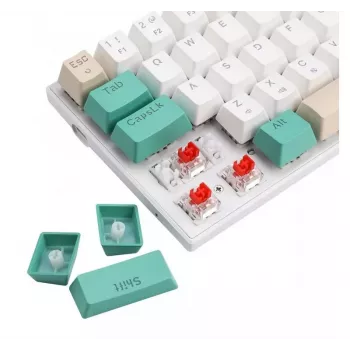 Defender VEXX GK-084 Tastiera da gaming meccanica, layout 75%, switch Outemu Red, Bianco