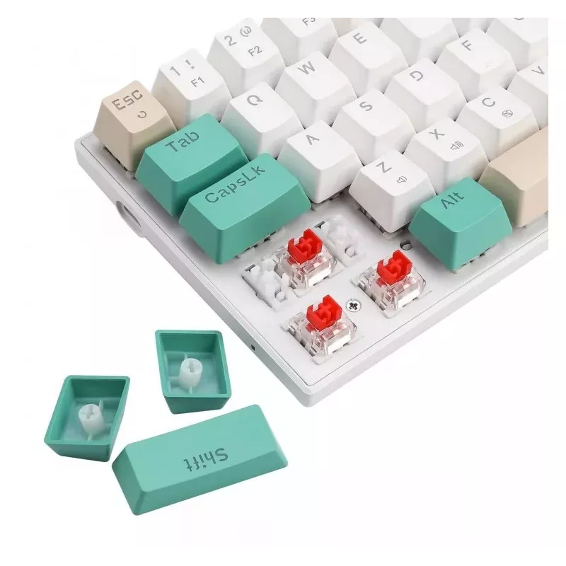 Defender VEXX GK-084 Tastiera da gaming meccanica, layout 75%, switch Outemu Red, Bianco
