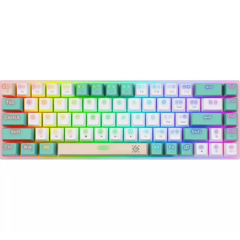 Defender VEXX GK-084 Tastiera da gaming meccanica, layout 75%, switch Outemu Red, Bianco