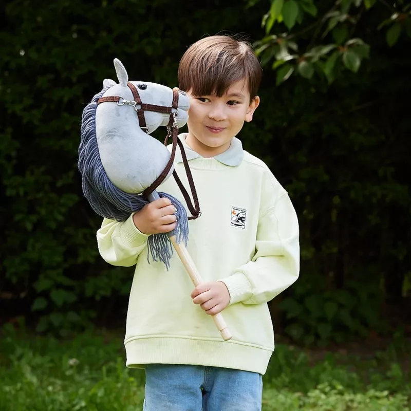 TOOTINY HOPPIHORSE cavallo di peluche su bastone A4, grigio