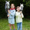 TOOTINY HOPPIHORSE cavallo di peluche su bastone A4, grigio