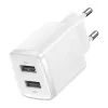 Baseus Caricabatterie universale compatto bianco AC da interno 10,5W 2 porte USB-A