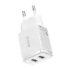 Baseus Caricabatterie universale compatto bianco AC da interno 10,5W 2 porte USB-A