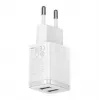 Baseus Caricabatterie universale compatto bianco AC da interno 10,5W 2 porte USB-A
