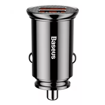 Baseus Circular 2xUSB QC3.0 5A 30W Caricabatterie da auto (nero)