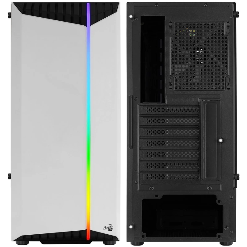 Aerocool Bionic V1 Midi-Tower, RGB, vetro temperato - nero/bianco