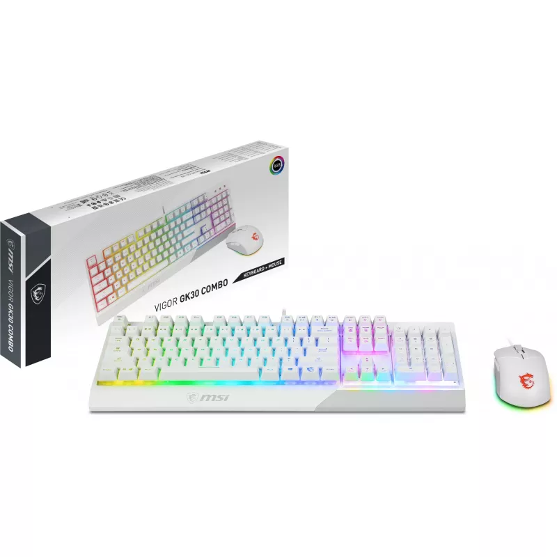 MSI Vigor GK30 Combo White set tastiera e mouse da gaming (layout DE)