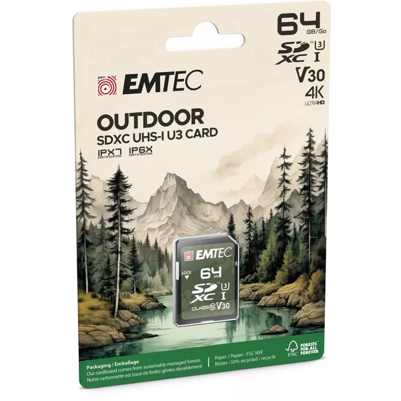 EMTEC SDXC 64GB UHS-I U3 V30 scheda di memoria Outdoor