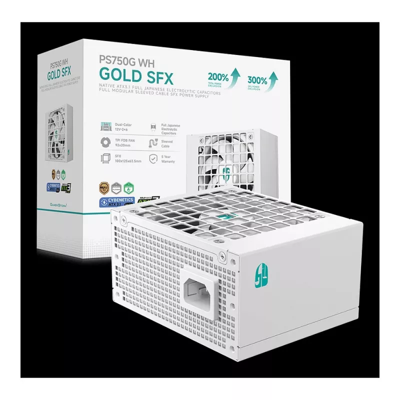 DeepCool PS750G WH 750W ATX 3.1 Full Modular 80 Plus Gold Alimentatore Bianco