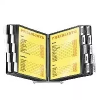 Durable Sherpa sistema espositivo da tavolo con 20 pannelli A4, base nera