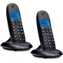 Motorola C1002CB+ telefono cordless DECT con 2 portatili, nero, display retroilluminato, vivavoce, rubrica 50 voci