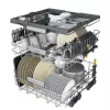 Whirlpool W7IHT40T lavastoviglie da incasso, 15 coperti, 8 programmi, 6th Sense, terzo cestello, apertura automatica della porta