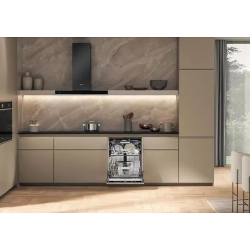 Whirlpool W7IHT40T lavastoviglie da incasso, 15 coperti, 8 programmi, 6th Sense, terzo cestello, apertura automatica della porta