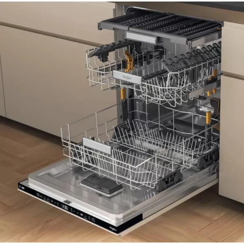Whirlpool W7IHT40T lavastoviglie da incasso, 15 coperti, 8 programmi, 6th Sense, terzo cestello, apertura automatica della porta