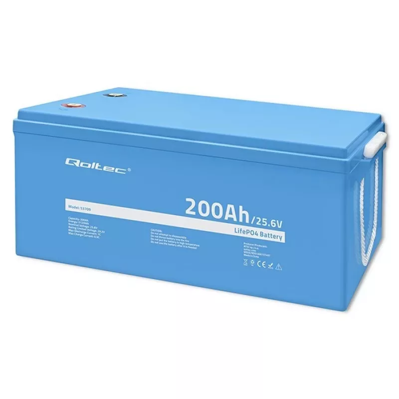 Qoltec batteria ricaricabile LiFePO4 25,6V 200Ah BMS