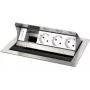 Kindermann CablePort standard² presa da tavolo 4 posti - montaggio sottopavimento - 3x prese (tipo F) - argento/nero