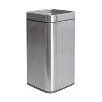 MAULprime Cestino in acciaio inox 25L con coperchio aperto