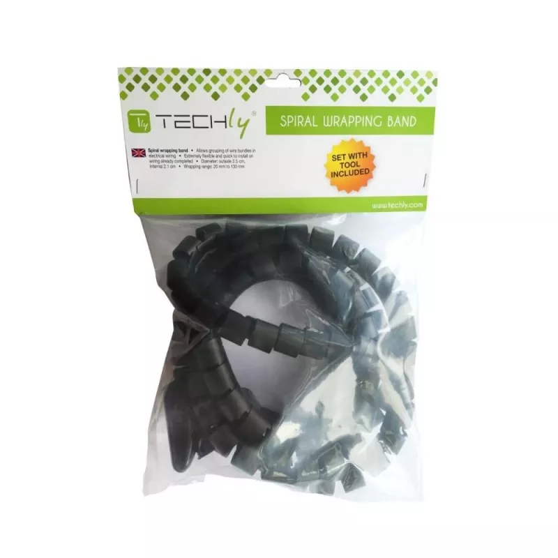 Techly gestione cavi 2,5 m, nero