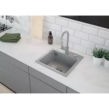 DEANTE Rubinetto da cucina grigio grafite miscelatore monocomando ottone bocca a U orientabile