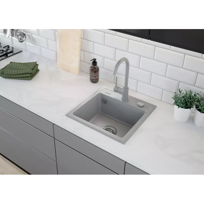DEANTE Rubinetto da cucina grigio grafite miscelatore monocomando ottone bocca a U orientabile