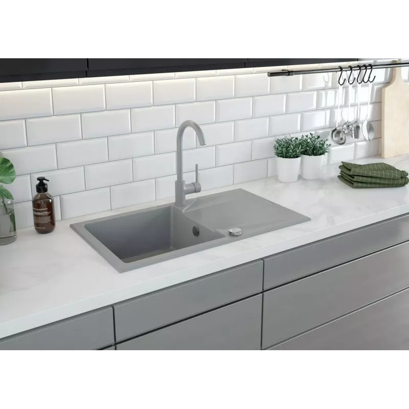 DEANTE Rubinetto da cucina grigio grafite miscelatore monocomando ottone bocca a U orientabile