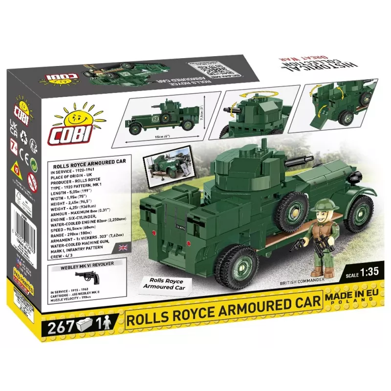 COBI 2988 Rolls-Royce Armoured Car 1920 Pattern Mk I set di mattoncini