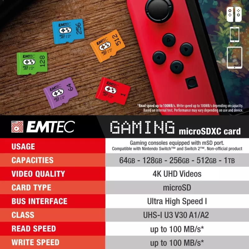 EMTEC Gaming microSDXC 256 GB UHS-I U3 V30 A1 scheda di memoria