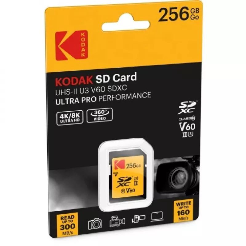 Kodak SDXC 256GB UHS-II U3 V60 Ultra Pro scheda di memoria